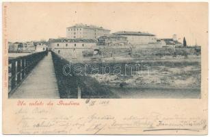 1899 (Vorläufer) Gradisca, Gradiska (Küstenland); general view, bridge. Kunst-Anstalt v. J. Horowitz (Trieste) (fl)