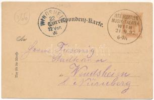 1892 (Vorläufer!!!) Wien, Vienna, Bécs; Internationale Musik- und Theater-Ausstellung Wien 1892. Chi...