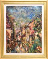 Pócsai András (1934-2021): Kolozsvár, Malomárok. Olaj, vászon. Jelezve jobbra lent. 64x51 cm. Dekoratív fakeretben.