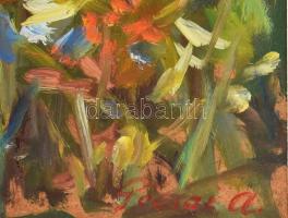 Pócsai András (1934-2021): Napraforgók, 2004. Olaj, farost. Jelezve jobbra lent. 61,5x47,5 cm. Dekor...