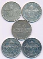1947. 5Ft + 1992. 200Ft Ag "MNB" (2x) + 1994. 200Ft Ag "Deák" (2x) T:VF,AU patin...