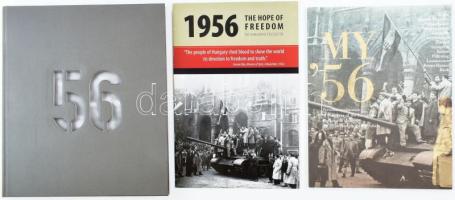 2 db 1956-os forradalom témájú könyv és egy nyomtatvány 56 - (1956 - 2006) - Bokor Balázs 56 - (1956 - 2006) - Hazánk / Our Homeland - Fotók a mai Magyarországról. Bp., 2006. + My&#039; 56 personal testimonies