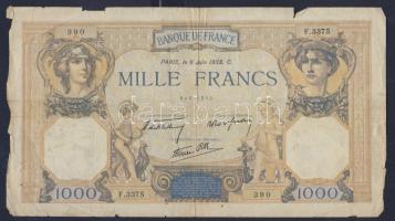 Franciaország 1938.6.9. 1000Fr T:III/IV+
