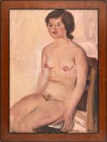 Élesdy István (1912-1987): Női akt. Olaj, vászon, jelzett. 67x48 cm