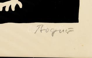 Bognár Zoltán (1924-1992): A macska, 1981. Linómetszet, papír, jelzett, művészpéldány E.A. II/V. szá...