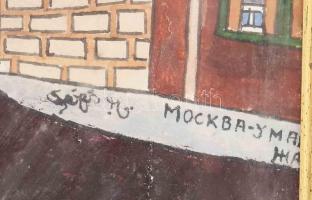 Fejes Imre (Emerik, 1904-1969): Moszkvai részlet. Tempera, papír, jelzett, üvegezett fakeretben, 58×...