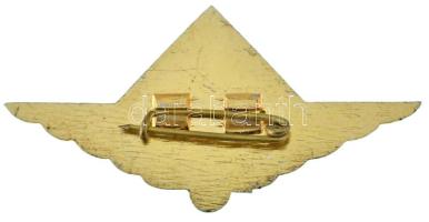 ~1970. "Úttörő Postás" festett Al jelvény (29x58mm) T:XF,VF