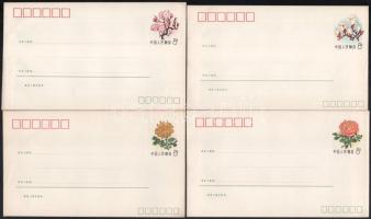 1980 10 klf Virág díjjegyes boríték, használatlan / Flowers 10 different PS-covers, unused