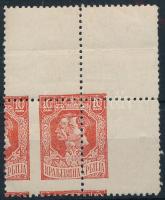 1918 Mi 135 ívsarki bélyeg látványosan elfogazva / corner stamp with shifted perforation