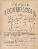 Szilassy Alfonz: A sütő- és cukrász-ipari technológia kézikönyve. II. kötet: Műhelyvezetés a sütőiparban. Üzletvezetés a sütőiparban. IV. kötet: Ipargyakorlástan. [Egybekötve.] Budapest, 1940. Szerző - Szendrői Rezső sokszorosító. [4] + 339 + [1] p.; [3] + 99 + [3] p.; 93 + [1] p. Oldalszámozáson belül számos szövegközti és néhány egész oldalas ábrával, műszaki rajzzal illusztrált gyakorlati kézikönyv, magyar nyelven az első, a teljes sütő- és cukrászati iparágat összefoglaló szakmunka, több évtizedes, gyakorlati kísérletezések eredménye. Szerzője Szilassy Alfonz sütő- és cukrászmester, a sütő- és cukrászipari technológiai laboratórium és tanműhely alapító vezetője, mesterképző tanfolyamok szakelőadója. A sütőmester kézikönyve (összesen hét részre osztott) 4 kötetben jelent meg, ebből az első kötet a bevezető és anyagismereti rész (1-2. rész), a harmadik kötet a cukrásztechnológiával ismertet meg (5-6. rész). Példányunkban a sütőipari technológiára és üzemszervezésre, kereskedelemre, munkaegészségtanra, sőt munkamorálra koncentráló rész található. Részletes tartalma: Műhelyvezetés a sütőiparban. Üzemtan. A kemence és a fűtés. A motor és a hajtószíj. Tésztaképzéstan (Sütőtechnika.) A kovász. A tészta. A tészta kimérése (adagolása) és megformálása (táblamunka). A végérlelés (kelesztés), sütés, tárolás. Termelés: kenyér, rozskenyér, különleges kenyerek, sütemények, kétszersült, perecek, finom-sütemények. Kifogástalan termékek: hibakereső. A sütőipar története. Versek. - Üzletvezetés a sütőiparban. - Ipargyakorlástan: jog, törvények a sütő és cukrásziparban Az illusztrált címoldal verzóján kézzel írt bejegyzések az egyes kötetek áráról. Néhány levélen apró, a szövegtestet nem érintő szakadás. Horváth: 1737. Korabeli, elhalványult aranyozású félvászon kötésben, a felső lapszéleken enyhe foltosság. Jó példány.