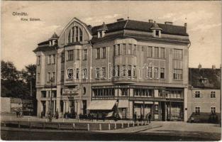 1915 Olomouc, Olmütz; Kino Edison, A. Auerbach Konfektion, Willy Weise Konditorei / cinema, shops, confectionery (EK) + &quot;K.u.k. Militärzensur Olmütz&quot;