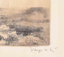 Varga Nándor Lajos (1895-1978): Táj. Rézkarc, papír, jelzett. Üvegezett fakeretben 16x20 cm
