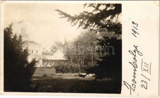 1913 Zsombolya, Hatzfeld, Jimbolia; Gróf Csekonics Csitó kastélya. Károlyi Margit grófnő levele / castle. photo (EK)