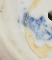 Zsolnay labdázó kislány, kézzel festett, jelzett, minimális kopással , m: 15 cm