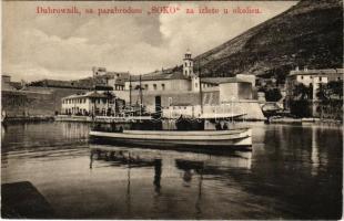 Dubrovnik, Ragusa; sa parabrodom "SOKO" za izlete u okolicu / gőzhajó / steamship