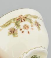 3 db Zsolnay mokkás csésze alj nélkül. Kézzel festettek jelzettek, kopással