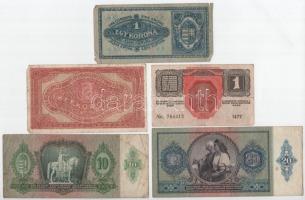 9db-os vegyes pengő és korona bankjegy tétel, közte 1945. 50P T:F,VG