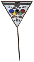 1952. XV. Olimpia Helsinki zománcozott jelvény (19x22mm) T:AU / Hungary Games of the XV Olympiad - Helsinki enamelled badge (19x22mm) C:AU