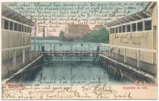 1905 Károlyváros, Karlovac; Kupaliste na vodi / fürdőház / spa (fl)
