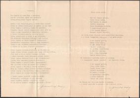 Harsányi Lajos (1883-1959) költő, író, római katolikus pap, győri kanonok autográf aláírásai gépel v...