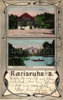 1908 Karlsruhe, Schwarzwaldhaus im Stadtgarten. Art Nouveau (fl)