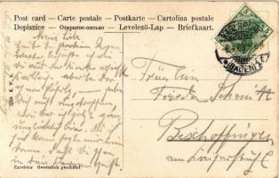 1908 Karlsruhe, Schwarzwaldhaus im Stadtgarten. Art Nouveau (fl)