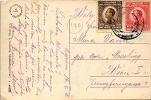 1925 Zagreb, Zágráb; Ilica, delikatesa i vina, Tirinc, Optik, Englezki Magazin / utca, villamos, üzl...