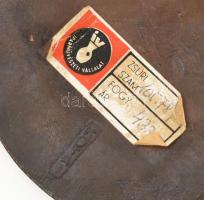 Kótai József (1940- ): Királymaszk. Zománcozott réz plakett, jelzett, hibátlan, 15x18 cm