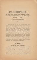 Hausordnung der unter dem Schutze der ehrwdgs.: Grossloge v. Ungarn arbeitenden g.: u.: v.: Fmr.:-Lo...