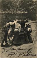 1903 Lerobbant az autó / Vintage automobile broke down (EK)