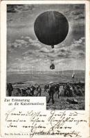 1901 Zur Erinnerung an die Kaisermanöver. Fec. Ch. Scolik / Cs. és kir. hadgyakorlatok emlékére, katonai felderítő hőlégballon / Austro-HUngarian Royal military maneuvers, observation balloon