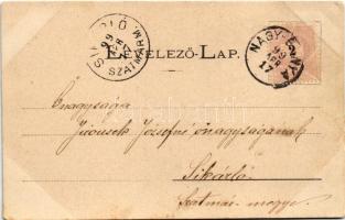 1899 (Vorläufer) Nagybánya, Baia Mare; Fő tér északi oldala. Divald / main square (EK)