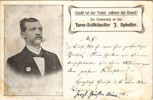 1905 Leicht ist der Tadel, schwer die Kunst! Zur Erinnerung an den Turm-Seilkünstler J. Spindler / Circus acrobat, tightrope walker (fl)