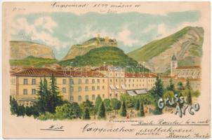 1899 (Vorläufer) Arco (Südtirol), Curhaus / spa hotel. Regel & krug No. 5058. Art Nouveau, litho (fl)