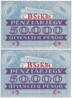 ~1945-1946. "BSZKRT (Budapest Székesfővárosi Közlekedési Részvénytársaság) pénztárjegy" 50...