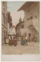 Sarentino, Sarnthein, Sarntal (Südtirol); street. Fritz Gratl hand-coloured photo (fl)