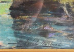 Sztelek Norbert (1884-1956): Nagybánya környéki táj. Pasztell, karton, jelzett, üvegezett, keretben,...