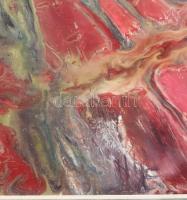 Nyáry Éva (1946-): Óz a csodák csodája. Olaj, karton, 21x20 cm Üvegezett keretben Hátoldalán autográ...