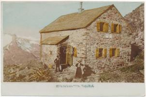 Stubaital, Stubaithal (Südtirol); Hildesheimer Hütte / mountain tourist rest house. Fritz Gratl hand-coloured photo