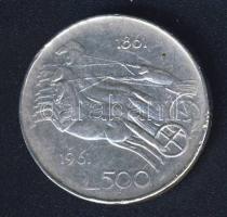 Olaszország 1961. 500L Ag "Olasz egység századfordulója" T:3 ph