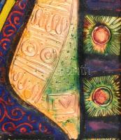 Lőrincz Vitus (1933): Madonna.. Tűzzománc. Jelzett. 14x16 cm. Fa keretben