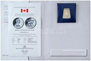 Kanada 1985. 1D Ag "Jávorszarvas" tanúsítvánnyal T:PP Canada 1985. 1 Dollar Ag "Moose...