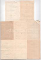 Budapest 1950-1955. Kitöltött békekölcsön igazolás 1-6. sorozata (8x) T:AU-F