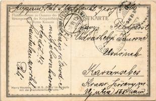 1915 SMS Zenta im Kampfe mit der französischen Flotte. K.u.K. Kriegsmarine. Offizielle Postkarte des...