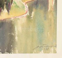 Olvashatatlan jelzéssel: Vízparti táj, 1978. Akvarell, papír. Üvegezett fakeretben, 24,5x35 cm