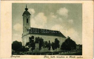 Bonyhád, Római katolikus szobor és Hősök szobra. Kiadja Raubitschek Izór (fl)