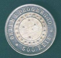 Brazília 1889. 500R Ag T:2R!