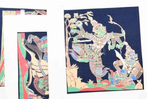 10 darab keleti selyemkép,.28x26 cm