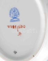 Herendi eton mintás ékszeres tálka. Jelzett, hibátlan, 9,5x7,5 cm