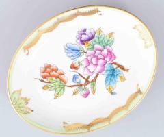 Herendi eton mintás ékszeres tálka. Jelzett, hibátlan, 9,5x7,5 cm